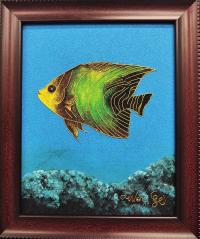 Reef Wanderer 8x10 Framed Cloisonne by Wang Ge <! aesthetic> <! local>