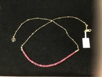 Graduated Ruby GF Necklace 17.5-Inch Satellite Chain by Pat Pearlman
