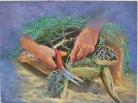 Helping Hands 12x16 Original Oil by Karla Sachi <! local> <! aesthetic>