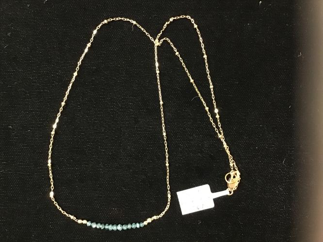 Blue Diamond 1.5ct GF Necklace 19-Inch Satellite Chain by Pat Pearlman <! local>