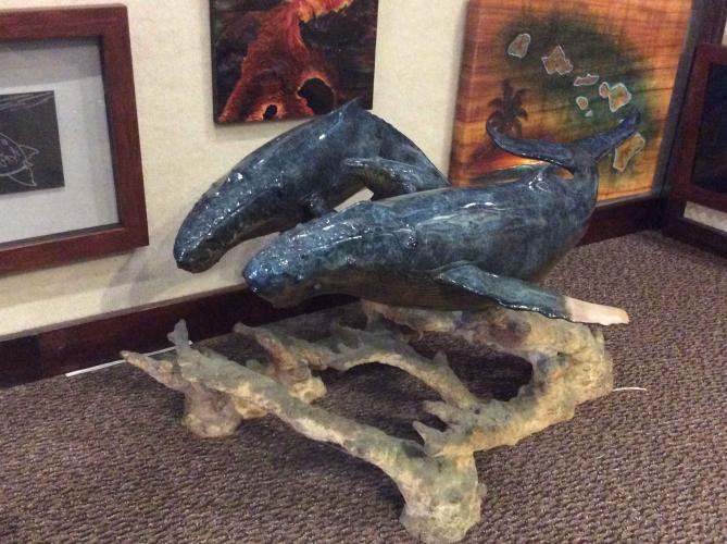 Humpback Reef Family #7/450 Table Base Sculpture by Robert Wyland