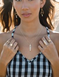 Vertical Framed Aloha GF Bar Necklace by Kiele Jewelry <! local> <! aesthetic>