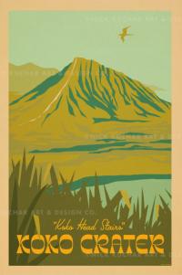 Koko Crater (Oahu) Framed Giclee by Nick Kuchar <! local> <! aesthetic>