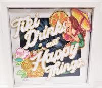 Tiki Drinks & Happy Things 13x13 Shadow Box by Kat Reeder