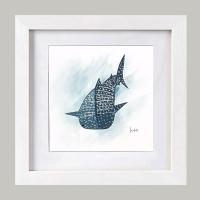 <b>*NEW*</b> Whale Shark (Blue/White) 6x6 Framed Collage by KTO