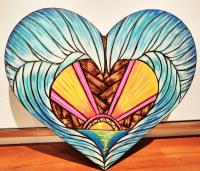 <b>*NEW*</b> The Best Is Yet To Come 8x9 Paint on Wood Heart by Alexandra Gutierrez
