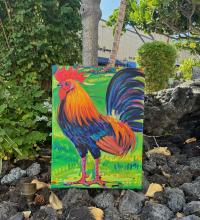 Waikoloa Golf Chicken in the Rough 18x24 Original Acrylic by Camile Fontaine <! local> <! aesthetic>