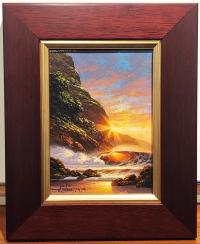 <b>*NEW*</b> Sunset Passion 5x7 Framed Original Oil by Roy Tabora