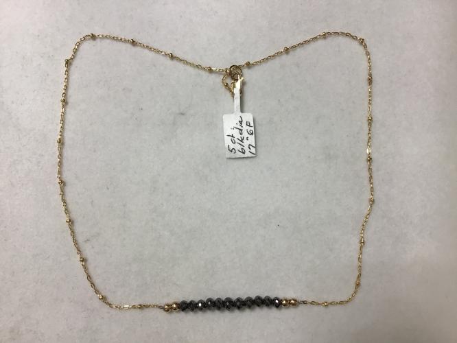 Black Diamond 5ct GF Necklace 17-Inch Satellite Chain by Pat Pearlman <! local>