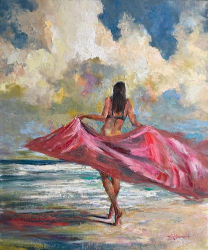 <b>*NEW*</b> Beach Breeze 20x24 Original Oil on Canvas by Rod Cameron <! local>
