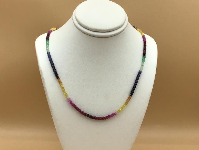 Sapphire, Ruby & Emerald GF Necklace by Pat Pearlman <! local>