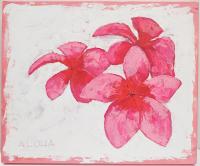 Aloha Florals Pink Plumeria II 20x24 Original Acrylic by John Baran <! aesthetic>