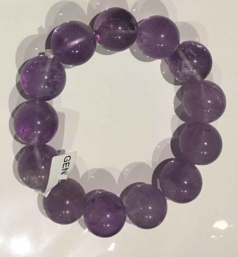 Amethyst Bead Stretch Bracelet by Genesis Collection