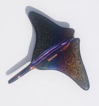 <b>*NEW*</b> Small Dichroic Blue Glass Manta Ray by Brian Dugan <! local>