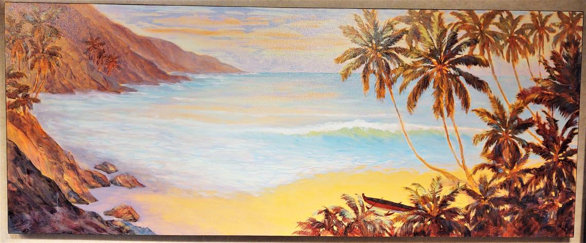 Waters Edge II 20x60 Oil on Canvas by Dan Young <! local>