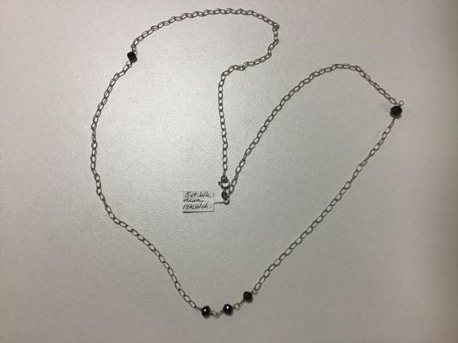 Asymmetrical Black Diamond 5ct 14k White Gold Necklace 28-Inch by Pat Pearlman