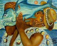 Ikaika the Fisherman 30x40 Rolled Giclee by Avi Kiriaty <! local>