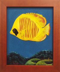 Lemon Butterfly 8x10 Framed Cloissone by Wang Ge <! aesthetic> <! local>