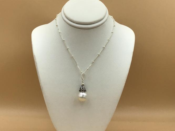 <b>*NEW*</b> South Sea 12x13mm Pearl Fancy Cap SS Necklace 10-Inch by Pat Pearlman <! local>