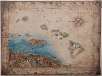 Honu Map 30x40 Original Acrylic & Mixed Media on Concrete by Trevor Mezak