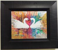 <b>*NEW*</b> Loving Moments 11x14 Framed Mixed Media Giclee with Unique Gold Leaf Enhancements by James Coleman