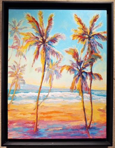 <b>*NEW*</b> Colorful Tropics 18x24 Framed Original Oil by Dan Young <! local>