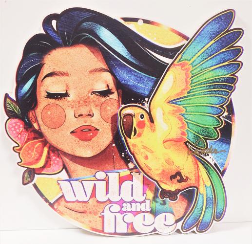 Wild & Free 16x16 Wood Print by Kat Reeder