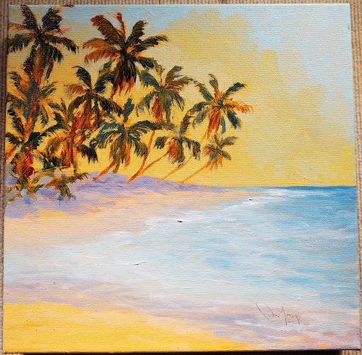 Sunset Point 12x12 Museum-Wrapped Original Oil by Dan Young <! local>