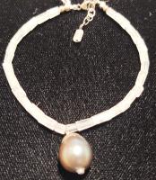 Moonstone & Tahitian Pearl SS Bracelet by Genesis Collection