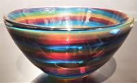 Rainbow Swirl Glass Bowl by Jonathan Swanz <! local> <! aesthetic>