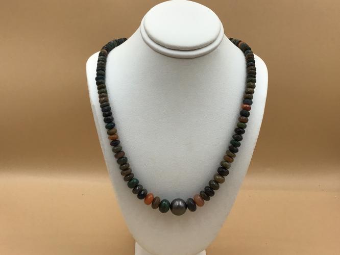 Brown Ethiopian Opal, Tahitian Pearl & Rondell GF Necklace 18-Inch by Pat Pearlman <! local>