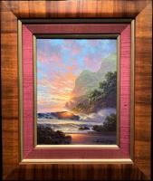 Evening Sky Ablaze 9x12 Framed Original Oil by Roy Tabora <! local>