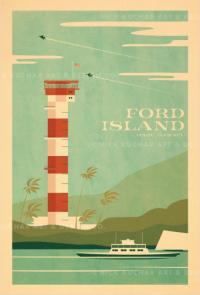 Ford Island (Oahu) Framed Giclee by Nick Kuchar <! local> <! aesthetic>