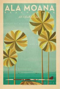 Ala Moana Beach Park (Oahu) Framed Giclee by Nick Kuchar <! local> <! aesthetic>