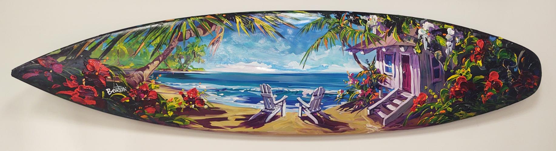 <b>*NEW*</b> Our Forever Original Acrylic on 6ft Surfboard by Steve Barton