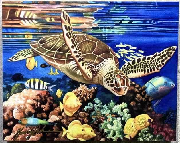 Honu Reflection OE Giclee by Garry Palm <! local>