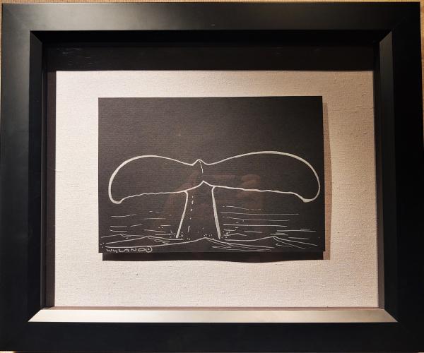 Whale Tail 8x12 Framed Original Silver Drawing [Original Price: $1900] by Robert Wyland
