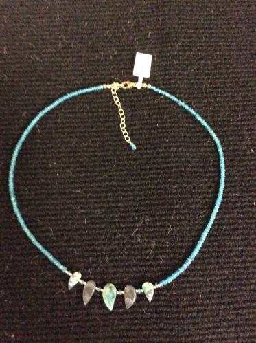 Apatite & 5 Lightning Ridge Black Opals GF Necklace by Pat Pearlman <! local>