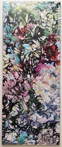 <b>*NEW*</b> Large Floral Spectrum III 24x60 Original Acrylic by Maya Eventov