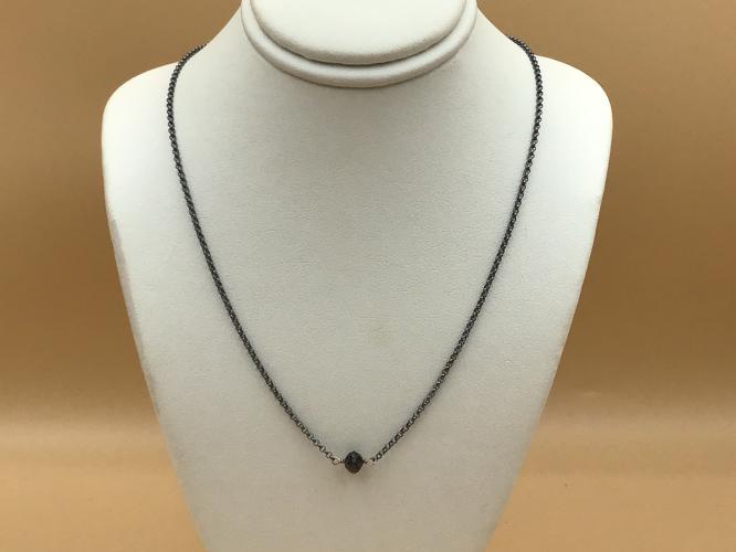 Black Faceted 1ct Diamond Ruthinium SS Necklace 16-Inch by Pat Pearlman <! local>