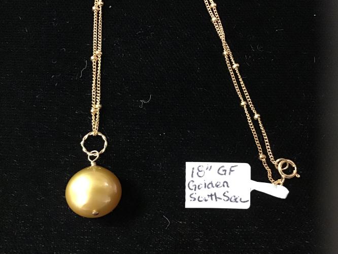 Golden South Sea Pearl GF Pendant 18-Inch by Pat Pearlman <! local>